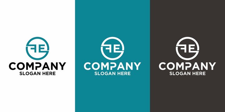 Initial letter FE logo vector design template