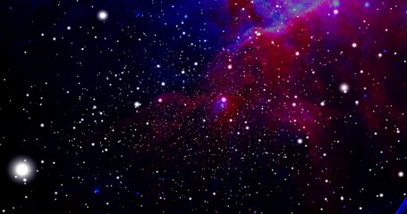Wall Mural - space background with realistic nebula and shining stars. colorful cosmos with stardust and milky wa