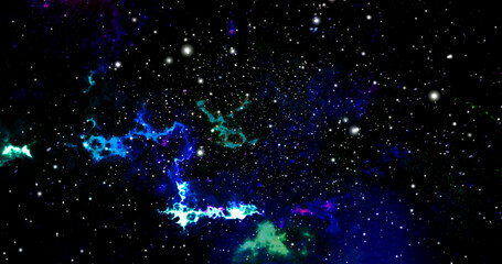 Wall Mural - space background with realistic nebula and shining stars. colorful cosmos with stardust and milky wa