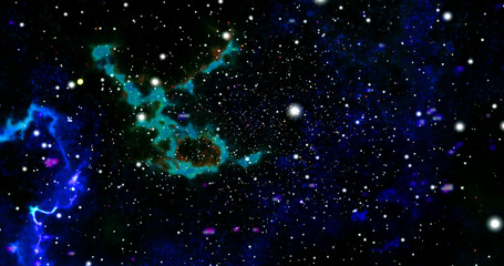 Wall Mural - space background with realistic nebula and shining stars. colorful cosmos with stardust and milky wa