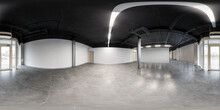 Empty Room Without Repair. Full Seamless Spherical Hdri Panorama 360 Degrees In Interior White Loft Room For Office Or Store In Equirectangular Projection