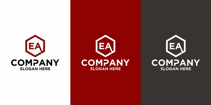 Initial letter EA logo vector design template