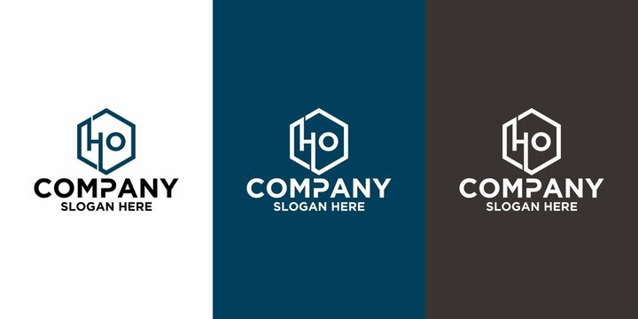 Initial letter HO logo vector design template