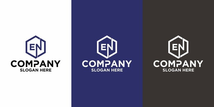 Initial letter EN logo vector design template