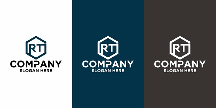 Initial letter RT logo vector design template