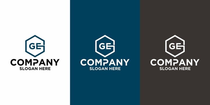 Initial letter GE logo vector design template