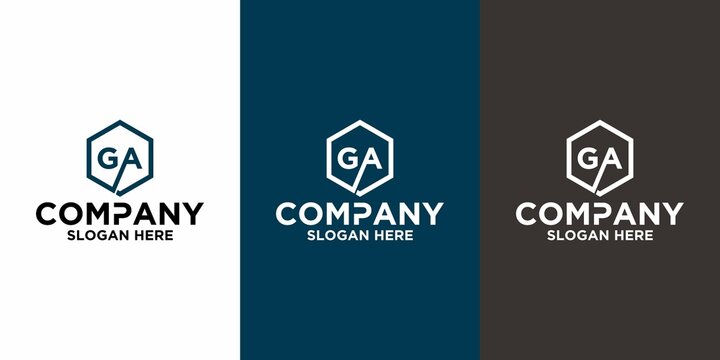 Initial letter GA logo vector design template