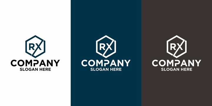 Initial letter RX logo vector design template