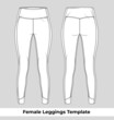 female vector leggings template 