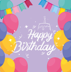 Canvas Print - card of happy birthday