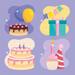 Poster - happy birthday objects