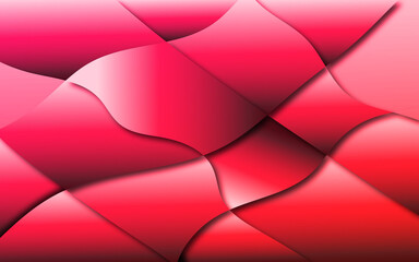 Abstract red background with lines vector design smooth wave curve lines. Red color geometric abstract background. Texture design
