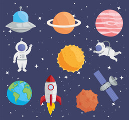 Sticker - ten universe and space icons