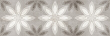 Modern Flowers Pattern With Gray Cement Texture Background
