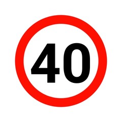 Wall Mural - Speed limit 40 sign