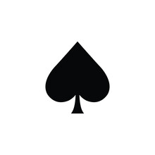 Spades Card Suit Icon Vector. Poker, Card Game, Casino Symbol