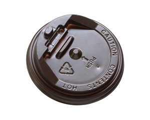 Wall Mural - plastic hot coffee cup cover lid disposable (with clipping path) isolated on white background