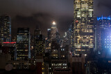 Fototapeta Boho - Manhattan interior view from a high floor at night in NYC