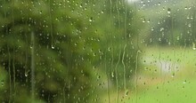 Raindrops On Glass. Summer Rain Raindrops Running Down Window. Rain Outside Window. Shower Bad Weather. Calm Relaxing Meditation Peaceful Background. Rainy Weather Autumn Depression Sadness Loneliness