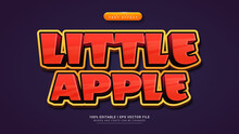Little Apple Cartoon 3d Text Style Effect