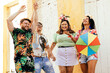 © kleberpicui - Brazilian Carnival. Group of friends celebrating carnival party