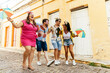 © kleberpicui - Brazilian Carnival. Group of friends celebrating carnival party