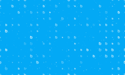 Poster - Seamless background pattern of evenly spaced white goal symbols of different sizes and opacity. Vector illustration on light blue background with stars