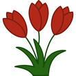 Tulip Flower Filled Outline Icon Vector