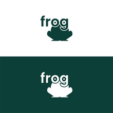Frog Letter Typography Logo Vector Icon Design