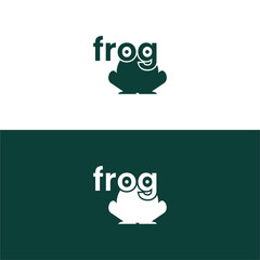 Frog letter typography logo vector icon design