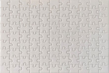 Blank White Jigsaw Puzzle Texture Background	