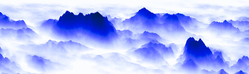 Wall Mural - mountains in the fog 