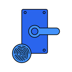 Wall Mural - biometric fingerprint door lock icon