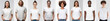 © Damir Khabirov - White t-shirt people collage of many men and women wearing blank tshirts with copy space