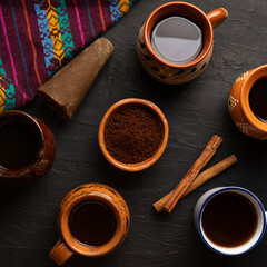 Wall Mural - Mexican pot coffee with cinnamon and piloncillo