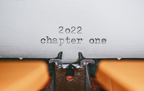Old Typewriter with following text on paper - 2022 Chapter one. new years concept