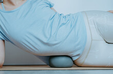 Side Body Obliques Mindful Myofascial Release With Soft Ball. Self Care Practices At Home
