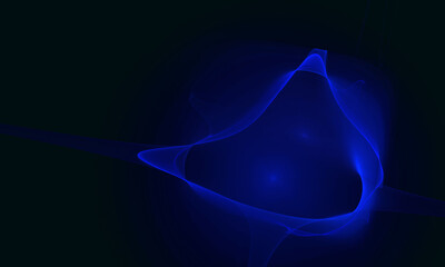Wall Mural - Mystic abstract blue 3d jellyfish like substance in deep dark abyss. Glowing portal or opening into unknown sacrament underworld. Fictional ocean or space concept. Great as element, cover or print.  