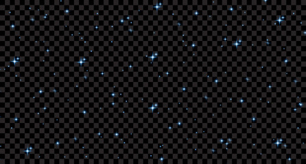 Blue night starry background. Vector horizontal design template. Dark night star background. Vector illustration
