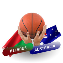 Basketball competition match, national teams belarus vs australia