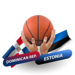 Basketball competition match, national teams dominican republic vs estonia