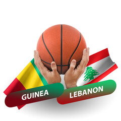 Basketball competition match, national teams guinea vs lebanon