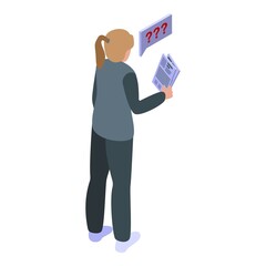 Poster - Job manager icon isometric vector. Search work. Seek employee