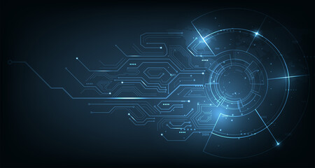 Leinwandbilder - Dark blue Light Abstract Technology background.Graphic website internet.futuristic digital innovation background vector illustration.