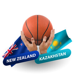 Basketball competition match, national teams new zealand vs kazakhstan