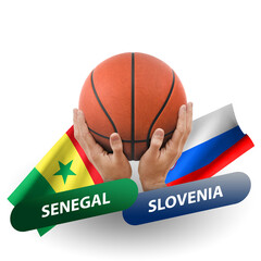 Basketball competition match, national teams senegal vs slovenia