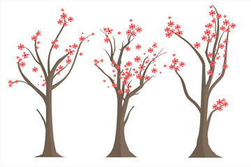 Wall Mural - happy valentine. happy wedding. the beauty of cherry blossoms. beautiful cherry blossom vector illus
