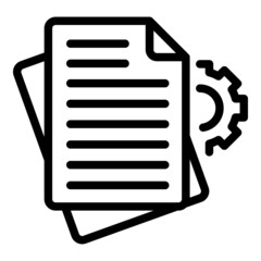 Poster - Gear wheel education icon outline vector. Web software. Training system