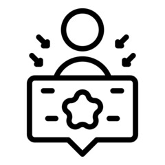 Poster - Share message icon outline vector. Social content. Media digital