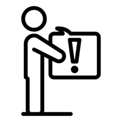Poster - Attention message icon outline vector. Social media. Share brand